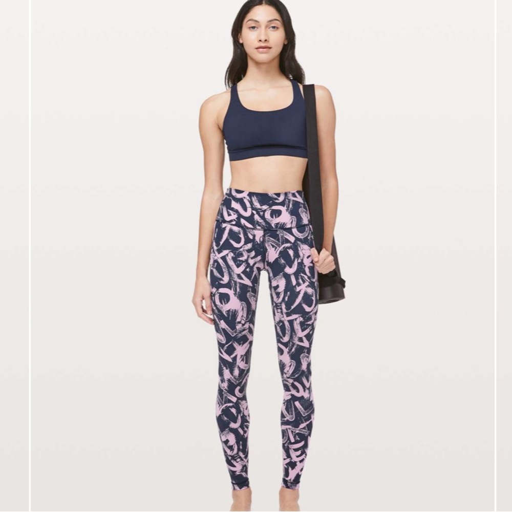Lululemon Wunder Under High Rise Full-on Luxtreme Leggings 6 Navy Pink